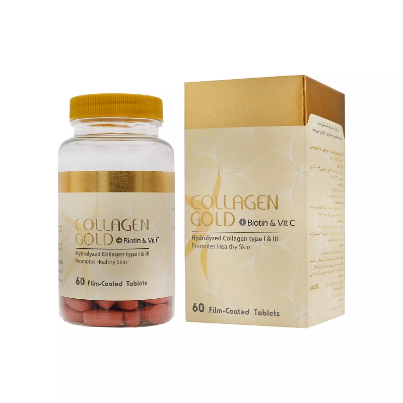 قرص کلاژن گلد بیوتین + ویتامین سی آدریان (60 عددی)
