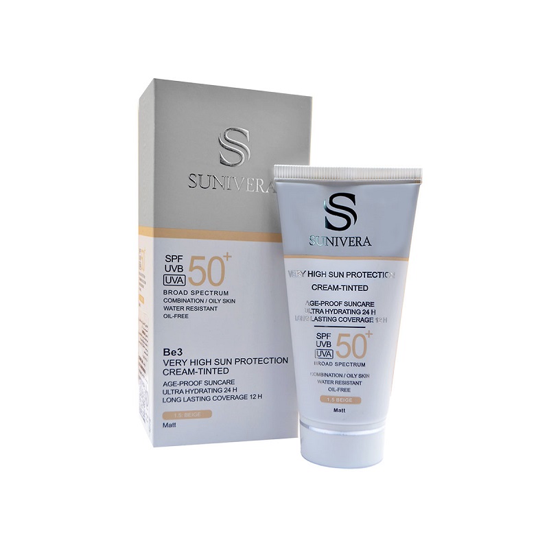 کرم ضد آفتاب +SPF50 مناسب پوست چرب سانیورا (بژ 1.5)