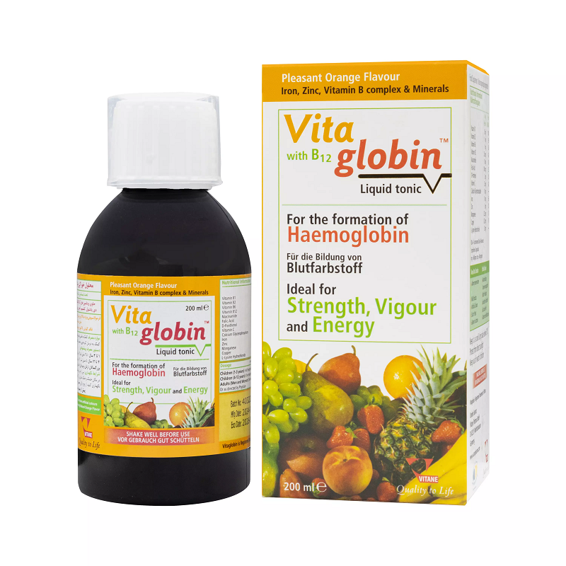 شربت ویتاگلوبین + ب 12 ویتان‌فارما