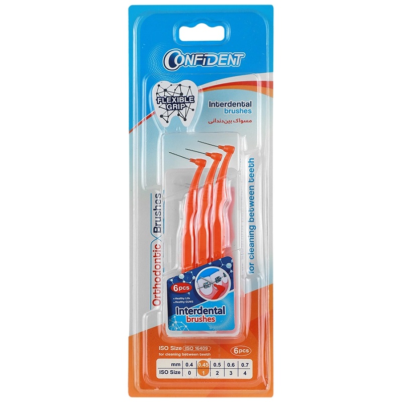 مسواک بین دندانی ارتودنسی ایزو سایز 1 کانفیدنت (6 عددی)