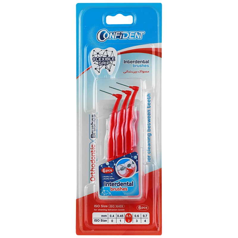 مسواک بین دندانی ارتودنسی ایزو سایز 2 کانفیدنت (6 عددی) 