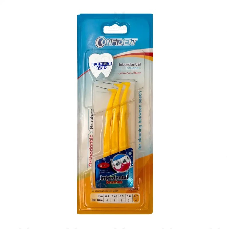 مسواک بین دندانی ارتودنسی ایزو سایز 4 کانفیدنت (6 عددی) 
