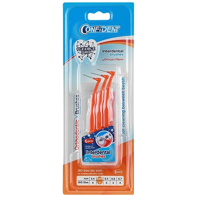 مسواک بین دندانی ارتودنسی ایزو سایز 1 کانفیدنت (6 عددی)