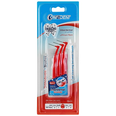 مسواک بین دندانی ارتودنسی ایزو سایز 2 کانفیدنت (6 عددی) 